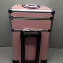 Rolling Makeup Case, Cosmetology Case on Wheels with Large Storage, Durable Design, Ideal Gift for Makeup Artists, Hairstylists, Nail Techs, Portable Beauty Organizer for Travel or Salon Use, Pink