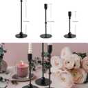 VROOMIUM Black Candlestick Holders- 3 Pcs Metal Candle Holders for Table Centerpiece, Stable Modern Candle Holder for Home Decor, Party, Wedding
