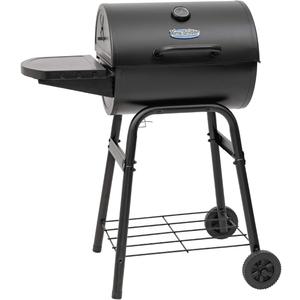 Char-Griller King-Griller Gambler Charcoal Grill and Smoker with Damper Smoke Control, Cast Iron Grates, and Side Shelf, 315 Cooking Square Inches in Black, Model E1416