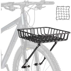 CXWXC Bike Basket Rack - Large Front Bicycle Basket with Struts - Front Mount Aluminium Bike Basket Large Capacity