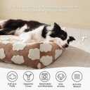 JOEJOY Small Dog Bed for Small Dogs, Rectangle Washable Orthopedic Dog Bed with Removable Zipper Cover, Cute Soft Calming Puppy Pet Bed with Jacquard Shaggy Plush & Non Skid Bottom, Cozy Clouds Brown, S PLUS (25"x21"x7")