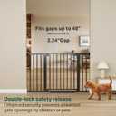 Cumbor 29.7-48" Baby Gate for Stairs, Mom's Choice Awards Winner-Dog Gate for Doorways, Auto Close Safety Pet Gate for Dogs Indoor, Easy Install Pressure Mounted Child Gate with Walk Thru Door, Black