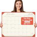 Gannyfer Desk Calendar 2025-2026 with Desktop Mat, Simplified Large 22" x 17" Desktop Pad Calendar, 18-Month Table Calendar from Jan 2025 to April 2026, Office Supplies Perfect for Home School and Office - Orange