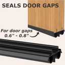 Exterior Door Sweep [2 Pack] 36 Inch Kerf Weather Stripping with Dual Air Tube Seal & Vinyl Fins | Under Door Bottom Seal Strip for Exterior Doors with Kerf Track | Quiet & Tight Fit