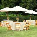 sancua Round Tablecloth 90 Inch Diameter, 8 Pack - Circle Polyester Fabric Table Cloth for Wedding Party Reception Banquet Birthday, Washable Formal Table Cover (Fit 30-72 Inch Tables), Beige