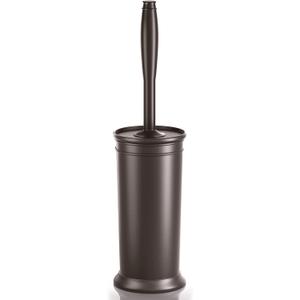 UPTRONIC Toilet Brush, Toilet Bowl Brush with Extra Long Handle Durable Bristles Toilet Scrubber and Covered Holder for Toilet Brush Set for Bathroom Cleaning (Brown, 1 Set)