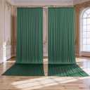 10ftx15ft Hunter Green Backdrop Curtains for Parties, Wrinkle Free Polyester Hunter Green Photo Backdrop Drapes 2 Panels 15 ft Long Back Drop Cloth for Wedding Birthday Photography Background Party