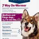 PetArmor 7 Way De-Wormer for Dogs, Oral Treatment for Tapeworm, Roundworm & Hookworm in Large Dogs & Puppies (Over 25 lbs), Worm Remover (Praziquantel & Pyrantel Pamoate), 2 Flavored Chewables, BBD 3/27