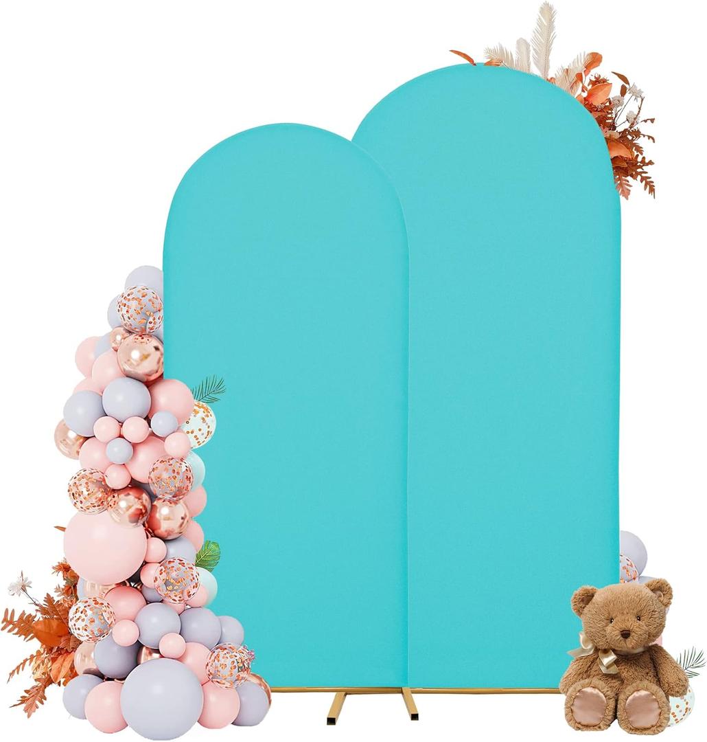 Arch Covers,Arch Backdrop Stand Fitted Cover for Wedding Birthday Party Ceremony Banquet Decoration(7.2FT&6FT,Sky Blue,Cover Only)