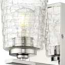 ML Lighting | Saben Collection | 22101-PN | Indoor 1 Light Wall Sconce in Polished Nickel with Clear Woven Lattice Glass Shade | Elegant and Versatile Design for Any Bathroom