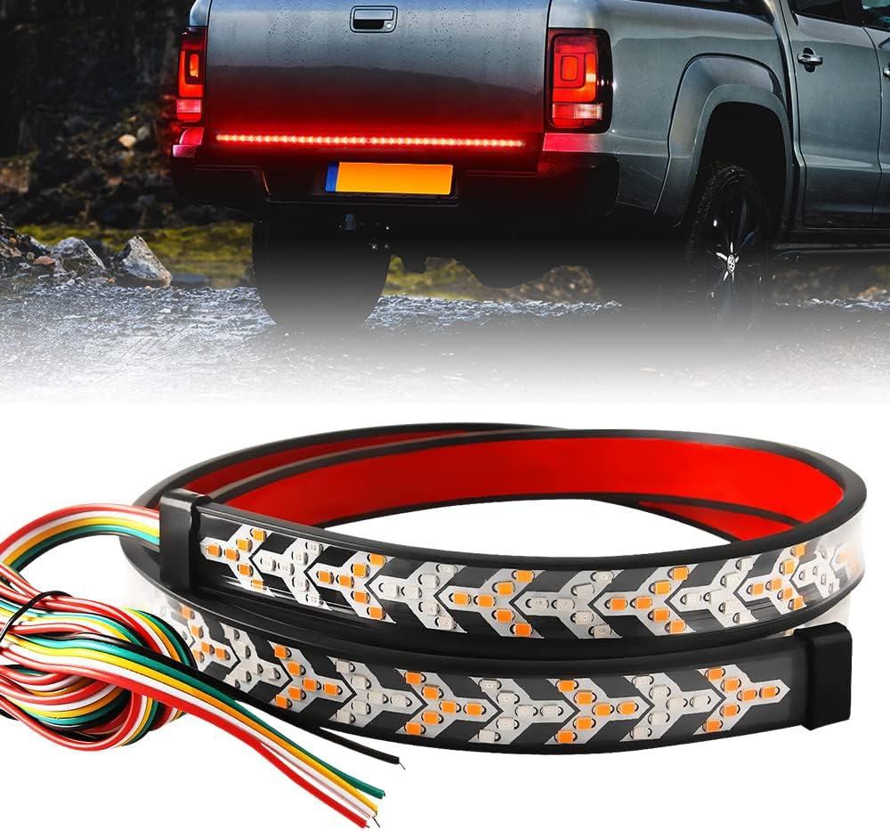 KaiDengZhe Arrow 48 Inch 432LED Truck Tailgate Light Bar Strip RED Brake Sequential Amber Turn Signal Lights Double Flashing Light Tail Light Bar for Pickup Trailer SUV RV Van-1PCS