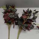 2 PCS VOSAREA Artificial Hanging Plants Wandering Jew Plant Fake Vines Artificial Hanging Leaves Plastic Greenery Garland for Home Wedding Garden Decoration Wandering Jew Live Plant (Red)