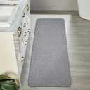 Bosap Bath Mat,Ultra Thin Bathroom Runner Rugs,Large Bath Mats for Bathroom,Quick Dry,Non-Slip,Machine Washable,Low Pile,Bath Rug,Shower Outside,Sink,Home Decor Accessories.Grey,1'5"x4'11"17x59inch