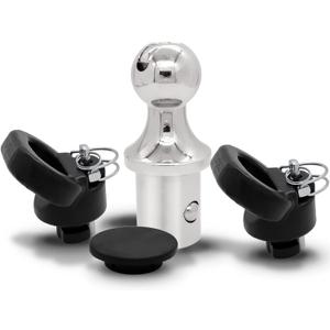 60618, Puck System Gooseneck Hitch Ball Kit, Compatible with 2013-2025 Dodge RAM 2500 3500, 2-5/16 Inch Gooseneck Ball for Truck Bed with 2 Gooseneck Safety Chain Anchors | 30000 lbs GTW/ 7500 lbs VTW