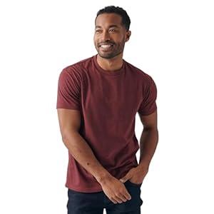 True Classic Mens T-Shirts - Short Sleeve Crew Neck Plain Novelty T Shirt for Men, Pack of 1, Heather Burgundy, XL