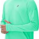 Runhit UPF 50+ Fishing Shirts for Men, Long Sleeve Sun Protection Lightweight Hoodie, UV Hiking Running Rash Guard (Medium, Green)