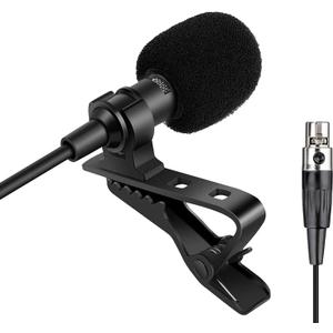 Lavalier Microphone Lapel Microphone Compatible with Shure Wireless Transmitter - Unidirectional Condenser Mic - Mini XLR TA4F Plug