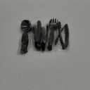 18 Pcs Black Plastic Serving Utensils Set - 6 Black Plastic Serving Spoons, 6 Black Tongs And 6 Forks - Heavy Duty Black Disposable Serving Utensils Set For Parties