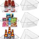 Lazy Susan Organizer Bins for 28"-29" Diameter Corner Cabinet Lazy Susan, 6 Pack, Clear Plastic Cabinet and Pantry Storage Bin, 1/8 Wedge-Food Safe, BPA Free