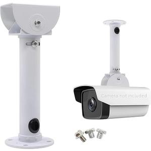 Heavy Duty Weatherproof Aluminum CCTV Camera Ceiling/Wall Mount Bracket - Universal for Dome/IP/Bullet Cameras, Beige, 9.8" Length, 180 Tilt Adjustment