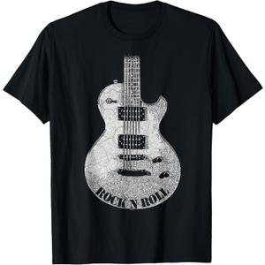 Rock and Roll Guitar Vintage ROCK Music T-Shirt, S