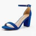 DREAM PAIRS Women's Chunk Low Heel Pump Sandals, Size 5