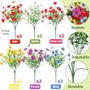 ATTGREAT Artificial Flowers Outdoors Faux Plants UV Resistant Fake Flowers Daisy Plastic Greenery Plnats Outside for Garden Planter Patio Porch Spring Summer Home Home Decor, 12 Bundles (Multicolor)