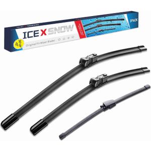 IceXsonw 3 Wipers Windshield Wiper Blades Replacment for Volkswagen VW Tiguan 2017 2016 2015 2014 2013 2012 2011-2007-OEM Automative Windshield Wiper Blades 24"/21"/13" (Top Lock)
