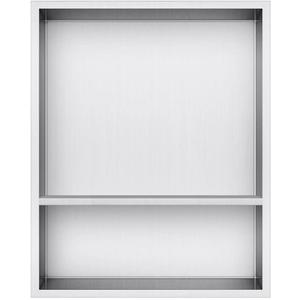 Shower Niche, 16"x20" No Tile Needed, The Insert Storage Rectangle Double Shower Shelf is Easy to Install, Stainless Steel, Brushed Nickel