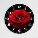 Wall Clock, 10 Inch Silent Non-Ticking Home Kitchen Decor, Battery Operated for Bathroom Bedroom Living Room Office(Red Roses)