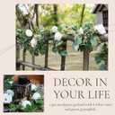 Der Rose 6.5FT Artificial Flower Garland, White Rose & Eucalyptus Floral Garland, Faux Flower Vine for Wedding Decor Table Runner Arch & Backdrop Decor (1 Pc)