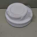 U-QE 60PCS White Plastic Plates - Fancy Beaded Plates Disposable Heavy Duty - Premium Hard Plastic Plates for Party, Wedding & Birthday Including 30 Dinner Plates 10" & 30 Dessert Plates 7"