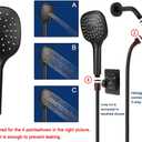 NearMoon Shower Head with Hose, High Pressure Stainless Steel Rain Shower and 3 Settings Handheld Spray Combo with Push Button Flow Control (8 Inch, Matte Black)