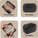 RIGHT AWAY Small Makeup Bag for Purse, Travel Cosmetic Bag Organizer for Women, Cute Make Up Pouch Waterproof Toiletry Bag with Zipper, Portable Makeup Case Skincare Bag for Travel Accessories (Black)