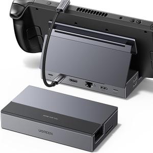 UGREEN Steam Deck Dock 9-in-1 USB C Docking Station Foldable Stand, 4K@60Hz HDMI, Gigabit Ethernet, PD 100W, 10Gbps USB A&C 3.2, TF/SD for Steam Deck, Rog Ally, ROG Xbox Ally, Legion Go