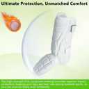 Batter’s Baseball Leg Guard, Youth Shin and Foot Shield for Batting, Baseball Ankle Guard with Adjustable Straps, Suitable for Both Right and Left Feet, White