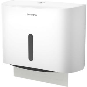 Commercial Paper Towel Dispenser Wall Mount Paper Towel Holder Large Capacity C Fold Hand Towel Dispenser Bathroom Tissue Dispenser (White)