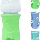 3 Pack Glass Baby Bottle Sleeve for Philips Avent, Anti Breakage Bottle Holder for Baby - Blue + Green + Cyan, 8 oz
