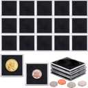 20 Pcs Adjustable Acrylic Coin Holder, Coin Collection Cases with Sponges, Coin Snap Holder, Silver Dollar Protection Cases for Collectors, Coin Dollar Collection Supplies(20mm-40mm)