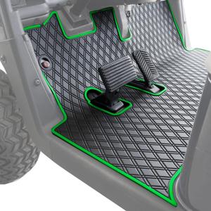 Xtreme Mats EZGO RXV Golf Cart Mat, Full Coverage Golf Cart Floor Liner Mat - Only Fits EZGO RXV (2008-2022) & 2Five (2009+) - Black with Green Trim
