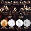 Mr and Mrs Neon Sign for Wedding Neon Light LED Backdrop Wall Decor USB Wedding Reception Decoration Gifts for Anniversary Engagement Banquet(36.81 x 10.24 Inch,Warm White)