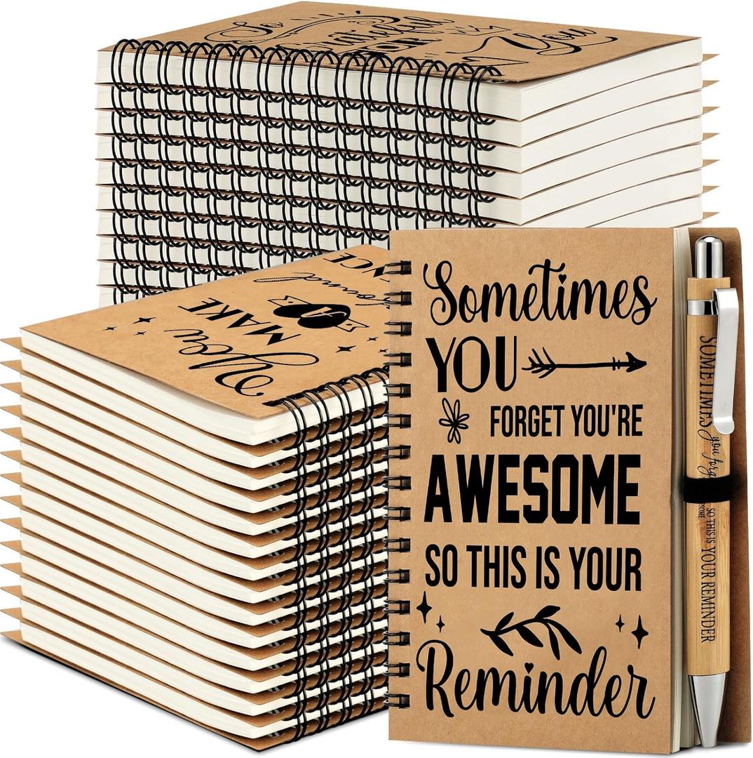 Tenceur 36 Sets Employee Appreciation Gifts Bulk Inspirational Spiral Notebooks with Motivational Pens Small Notepads for Coworkers Office Staff Team Volunteer Teacher Thank You Gifts, 3.94 x 5.51''