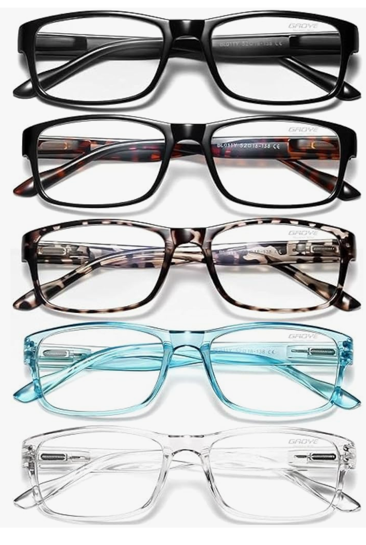 Gaoye Professional Reading Glasses for All Day - Computer Readers with Blue Light Protection - Value Pack +2.25