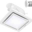 VIVOHOME Bathroom Exhaust Fan with Light, 165CFM Shower Ventilation Exhaust Fan with 6500K LED Light Combo,Ceiling Mount w/ 4" Duct Hose 1.5 Sones Square Fan, Cool White Light, 11.8*11.8*6.9 inches