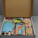 Tiny Land 110pcs Wooden Train Set with Folding Storage Box, Wooden Train Track Toy for Boys & Girls, Age 3-7, Includes Convenient Storage