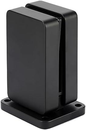 3TO Glass Railing Clamp - Black Railing Spigot Heavy Duty Square Modern Design for Glass Panels and Deck Railings with Base Cover 2pcs (1, Matte Black) 