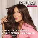 L'Oreal Paris Excellence Crme Permanent Hair Dye, Triple Care Hair Color with Hyaluronic Acid for 100% Gray Coverage, 5 Medium Brown, 1 Kit (Pack of 2)