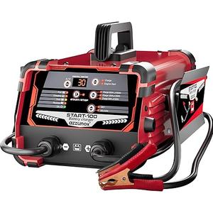 AZZUNOX 12V 24V Car Battery Charger & Engine Starter, 030A Automatic Battery Maintainer, 130 Cranking Amps, Jump Starter & Smart Trickle Charger, for Standard, AGM, Gel & DeepCycle Batteries