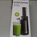 Elite Gourmet EJX600 Mini Compact Small Space-Saving Masticating Slow Juicer Cold Press Juice Extractor, Nutrient and Vitamin Dense, BPA-Free Tritan, Easy to Clean, 16 oz Juice Cup, Charcoal Grey