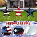 Pickmesh 3 Pcs Metal Memorial Day Yard Signs 27.8'' H Garden Stakes Outdoor Waterproof Patriotic Lawn Signs for 4th of July Independence Day 250th Anniversary Patio Walkway Pathway Decorations